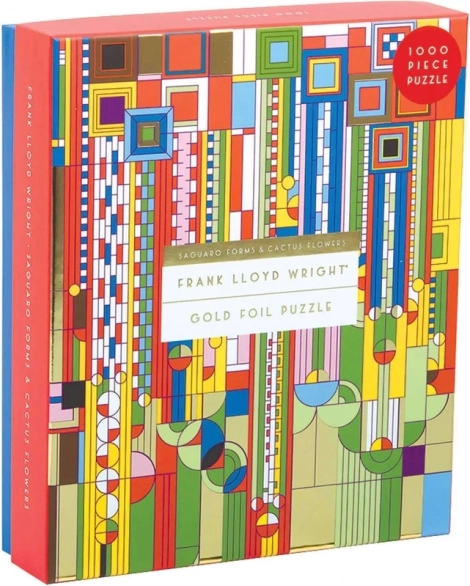 Puzzle Galison FRANK LLOYD WRIGHT Saguaro Cactus and Forms, lamina oro metallica, 1000 pezzi