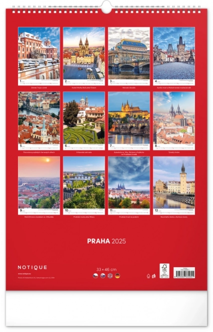 Calendario da Parete Praga 2025