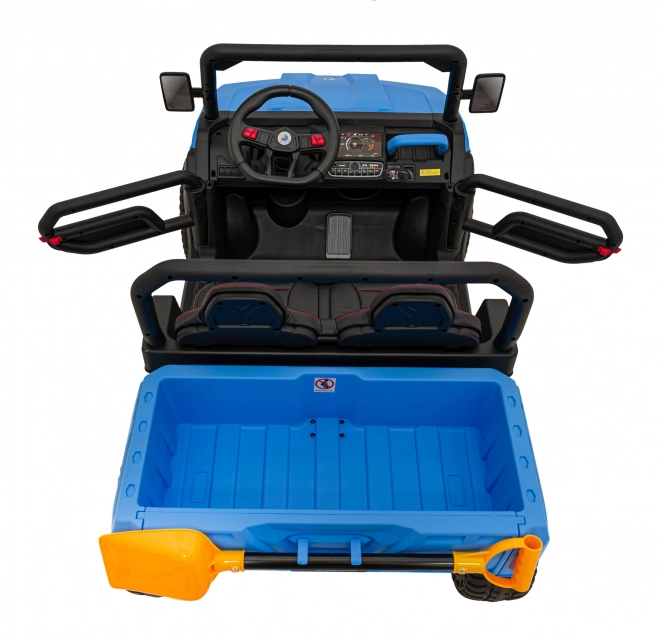 Macchinina per bambini Pick-Up Speed 900 Blue + trazione 4x4 + pala mobile + portabagagli + telecomando + pala + LED audio