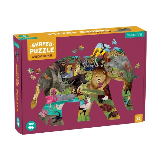 Puzzle Safari Africano a Forma di Elefante