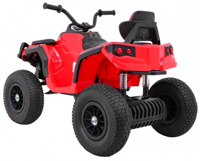 Quad elettrico per bambini Rosso + ruote gonfiabili + radio MP3 + partenza lenta
