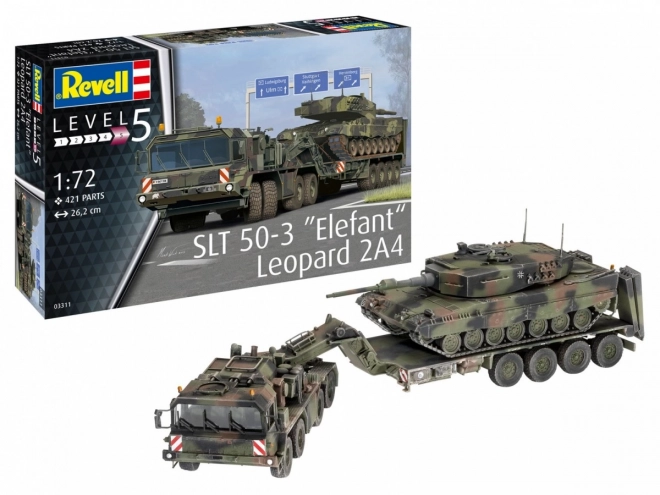 Modello in plastica Elefant SLT 50-3 + Leopard 2A4