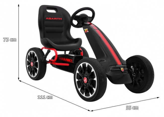 Go-kart a pedali per bambini nero con ruote in EVA e freno a mano