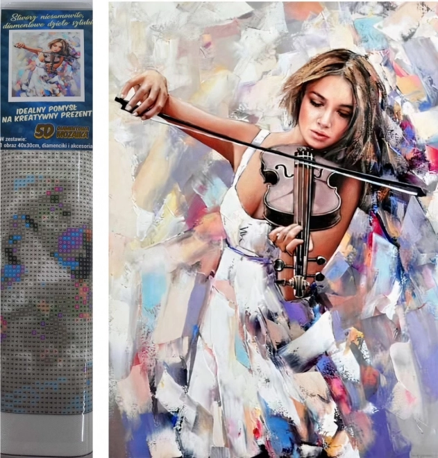 Pittura diamante Violinista 30x40 cm