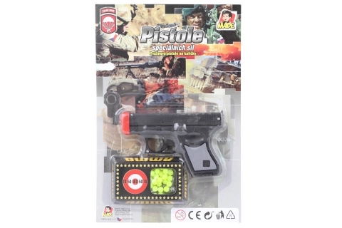 Pistola con palline su cartoncino 11 cm