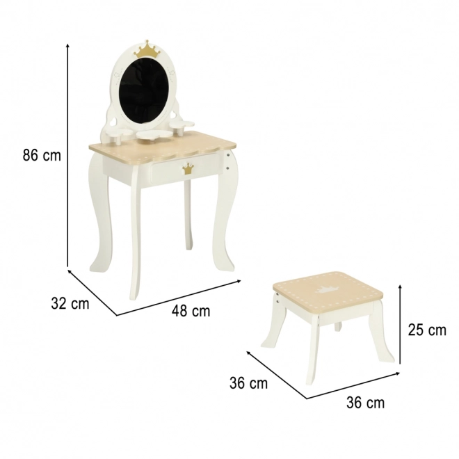 Toeletta in Legno per Bambine con Specchio e Accessori Lulilo Bella