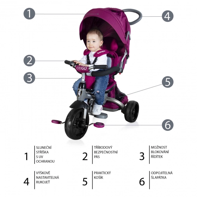 Triciclo CitiGo Mulberry Rosa