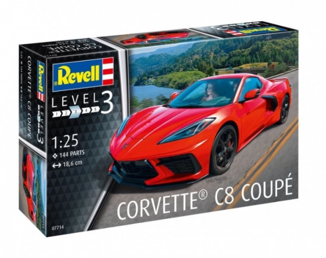 Modellino Auto Corvette C8 Coupé in Plastica Scala 1:25