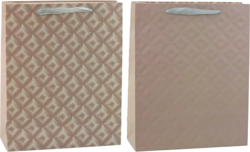 Borsa regalo con rilievo beige 32 x 26 x 10 cm