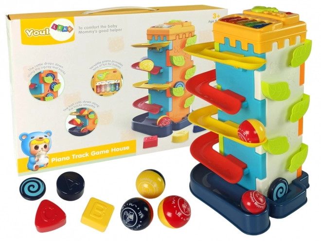 Scivolo per Biglie con Blocco Educativo e Pianoforte