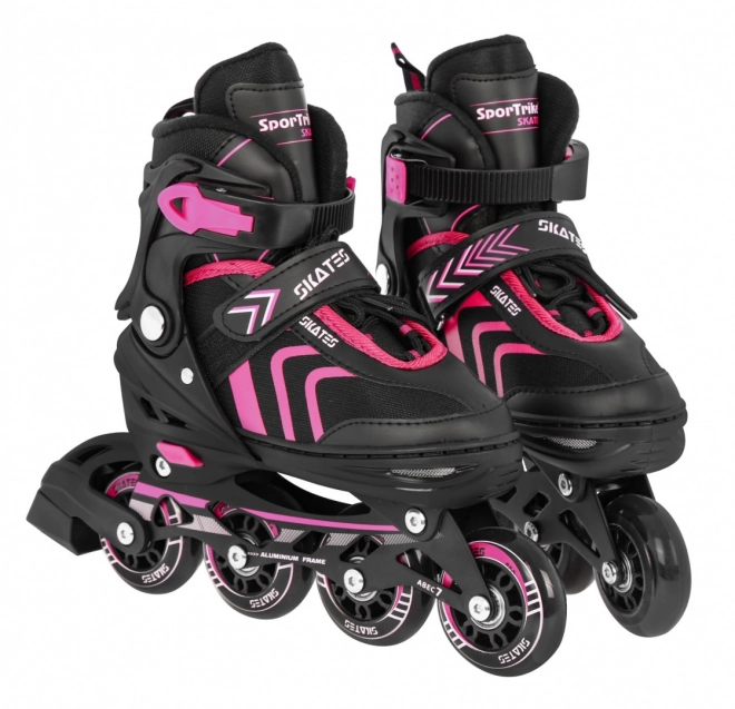 Set 4 in 1 Pattini A Rullo, Roller E Pattini Da Ghiaccio Bambini Taglia 39-43 Rosa