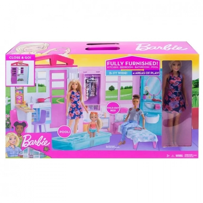 Casa delle Bambole Barbie con Accessori e Bambola