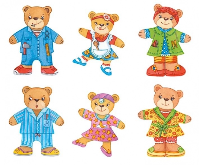 Famiglia di Orsi da Vestire - Puzzle in Legno