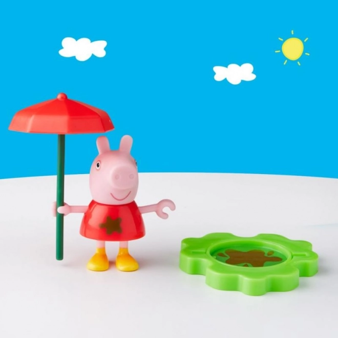 Peppa Pig divertimento in pozzanghera e fango, figurina