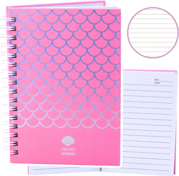 Taccuino con motivo sirena A6, rosa, 80 fogli