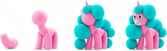 Argilla plastica Hey Clay Unicorni 3 confezioni, Cloudy
