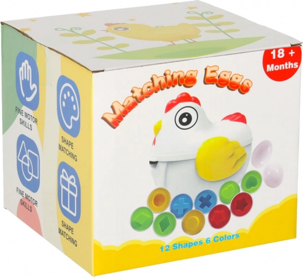 Puzzle educativo Gallina con smistatore di forme delle uova
