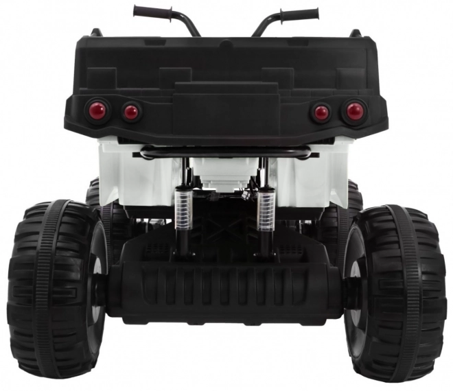 Quad XL a batteria per bambini bianco + trazione 4x4 + portabagagli + avvio lento + EVA + LED audio