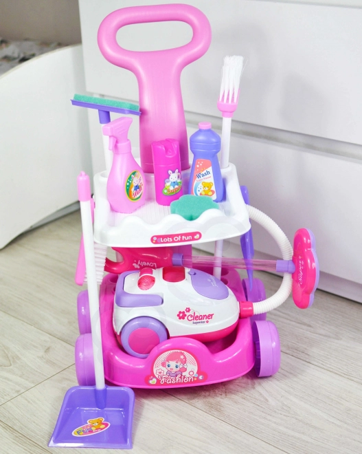 Set pulizie per bambini con carrello e aspirapolvere Woopie
