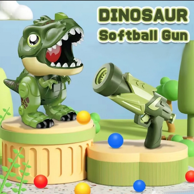 Pistola Interattiva con Proiettili in Schiuma e Dinosauro Lanciafiamme