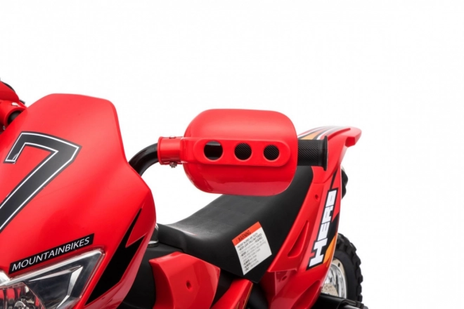 Motocicletta Cross per bambini a batteria con ruote ausiliarie e suoni LED - Rosso