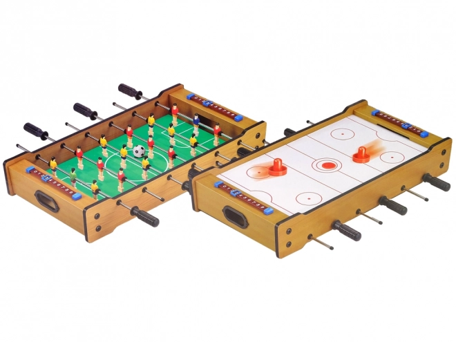 Tavolo in legno 2 in 1 Calciobalilla e Air Hockey