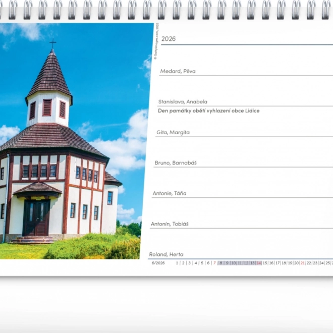 Calendario da tavolo Bellezze di Boemia e Moravia 2026