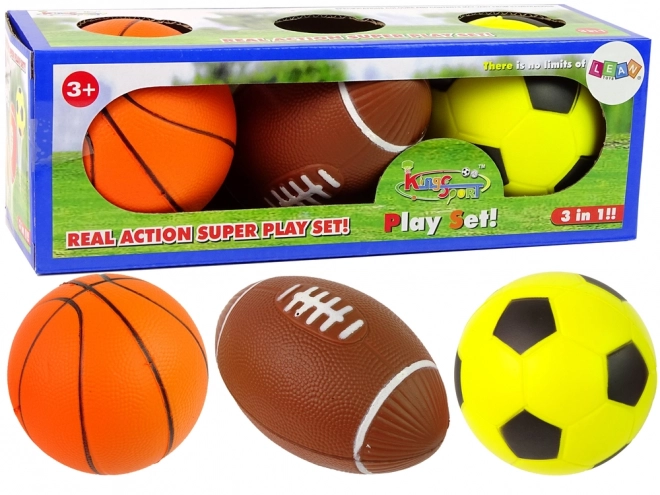 Set di tre palline morbide sportive