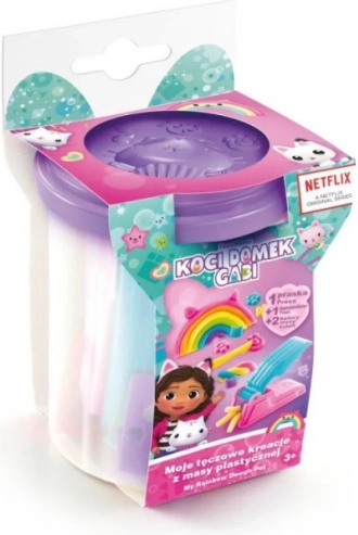Set con pasta modellabile La casa dei gattini di Gabby Le mie creazioni arcobaleno - bicchierino viola