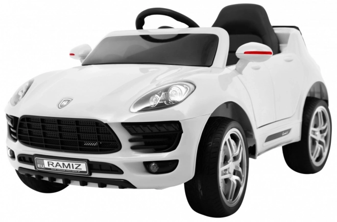 Auto a batteria Turbo-S per bambini Bianco + Telecomando + Avvio lento + Ruote in EVA + Radio MP3