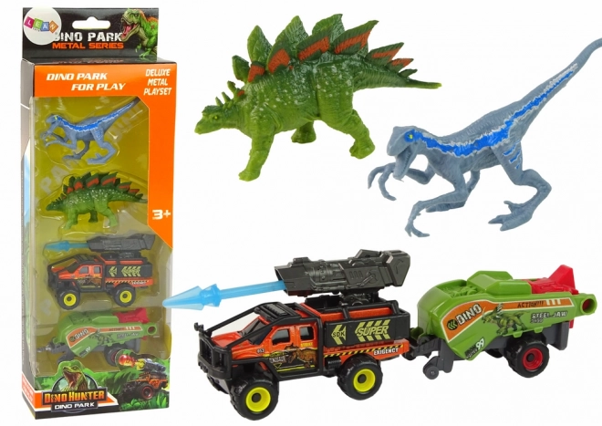 Set Giocattolo Dinosauri con Veicolo Futuristico