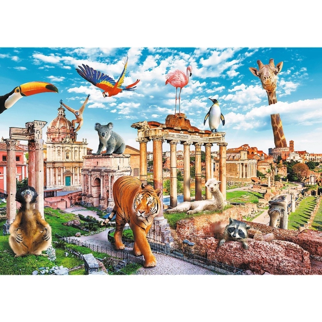 Motivo allegro di Roma pieno di animali