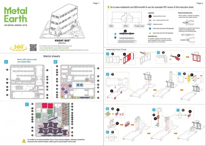 Puzzle 3D in metallo Autobus di Harry Potter