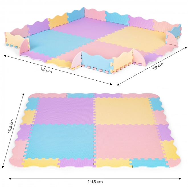 Tappeto puzzle colorato per bambini con recinto