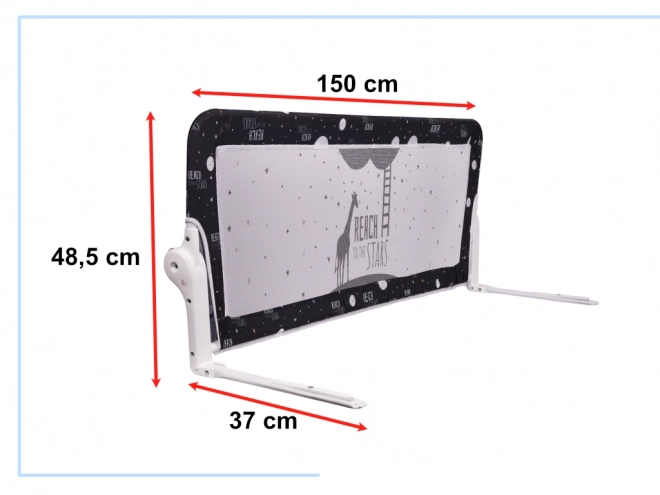 Barriera di sicurezza nera per letto 150cm