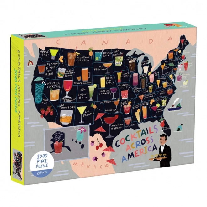 Puzzle Mappa dei Cocktail USA 1000 Pezzi