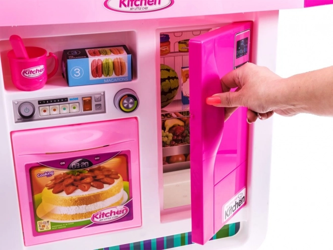 Cucina interattiva per bambini con frigorifero – rosa