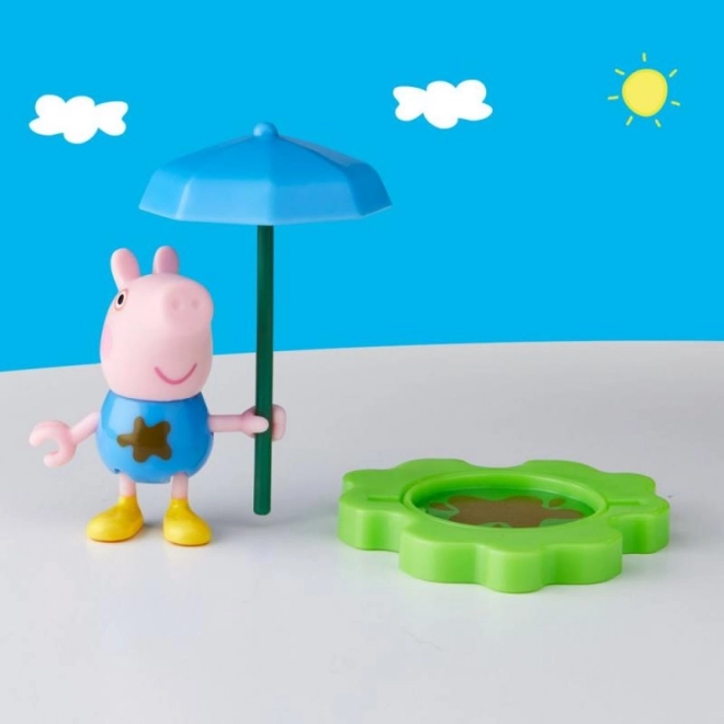 Peppa Pig divertimento in pozzanghera e fango, figurina