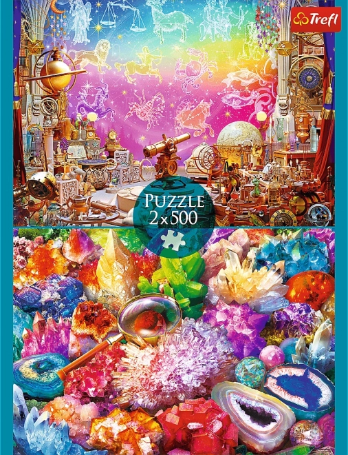 Puzzle 2x500 pezzi Universo e cristalli