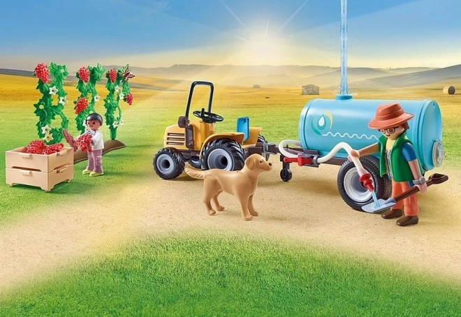 Trattore con rimorchio e serbatoio d'acqua PLAYMOBIL