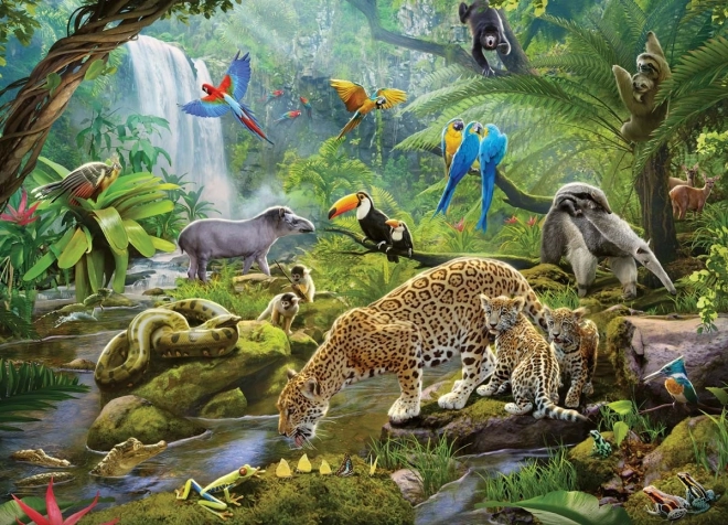 Puzzle Animali nella Foresta Pluviale 60 Pezzi