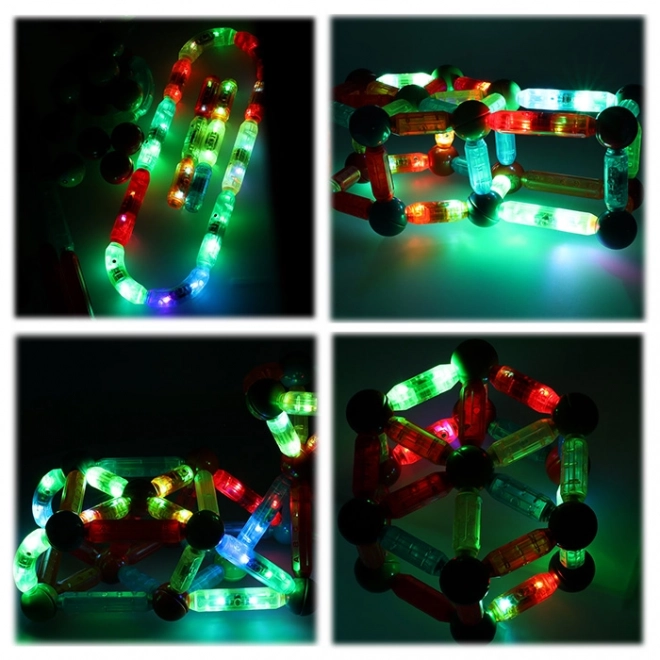 Blocchi Magnetici LED Luminosi per Bambini, 52 Pezzi