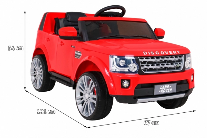 Land Rover Discovery Macchinina elettrica per bambini rossa + telecomando + ruote in EVA + avvio lento + radio MP3