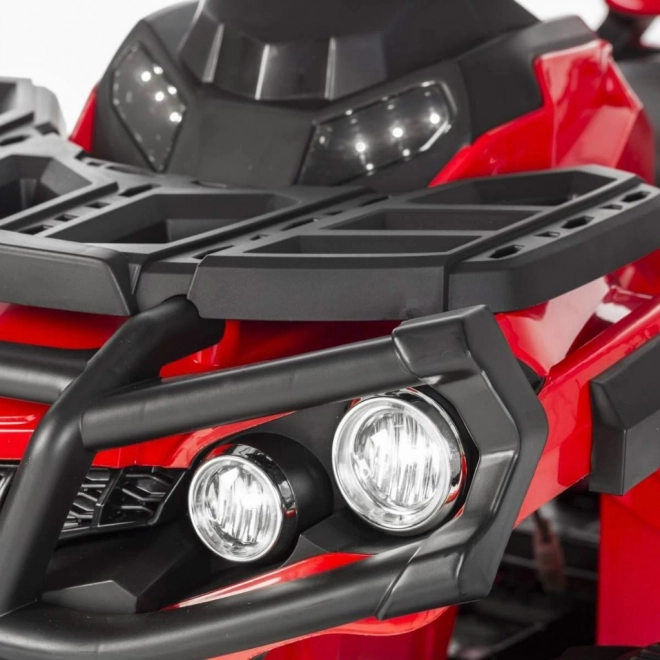 Quad elettrico per bambini rosso + ruote EVA + radio MP3 + LED + partenza lenta