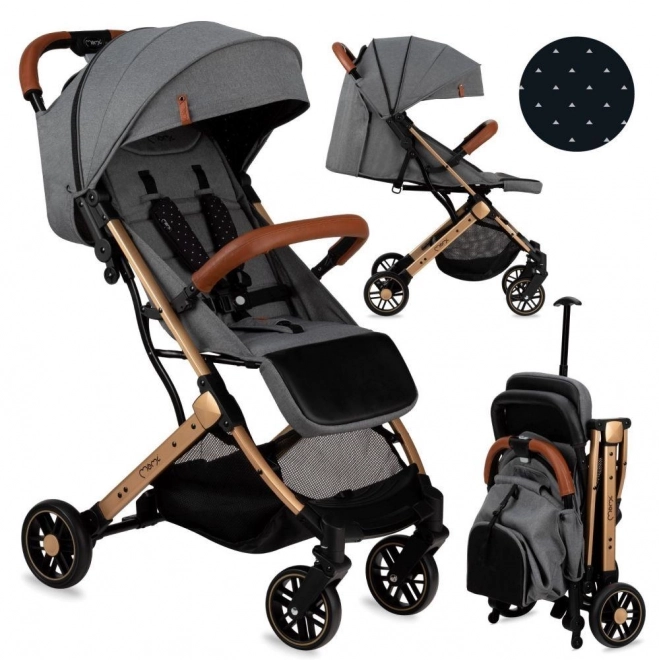 Passeggino sportivo MoMi Estelle grigio con telaio dorato