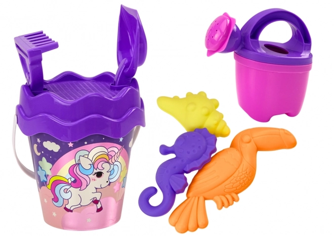 Set Da Spiaggia Con Unicorno Viola