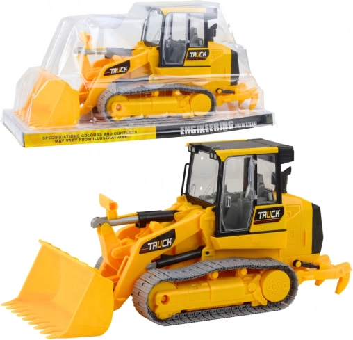 Bulldozer cingolato per bambini con ampia benna mobile – giallo
