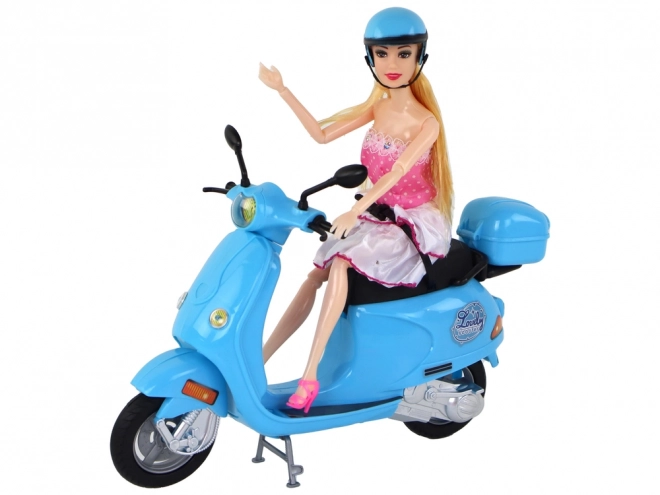 Set di bambole madre e figlia con scooter e accessori