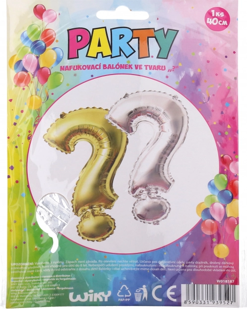 Palloncino a forma di punto interrogativo 40 cm