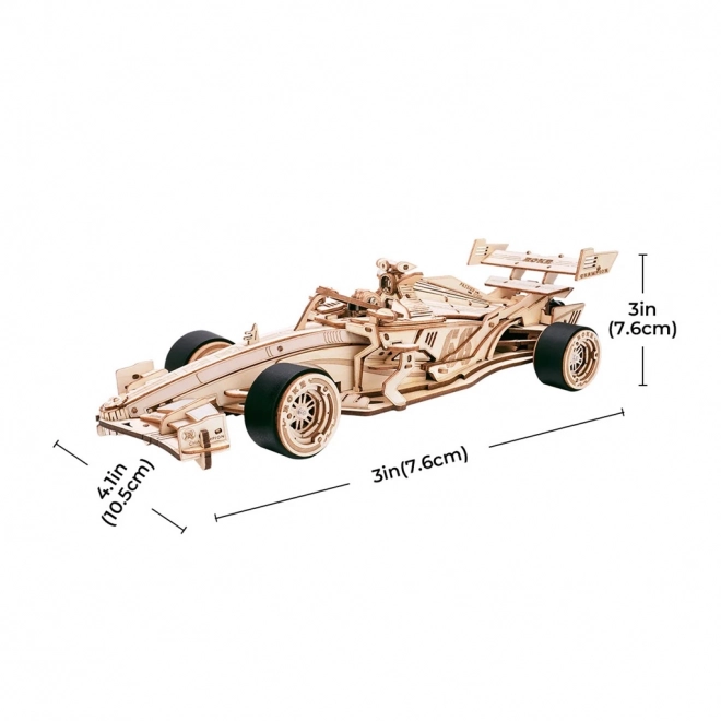 Modello 3D in legno di auto da corsa